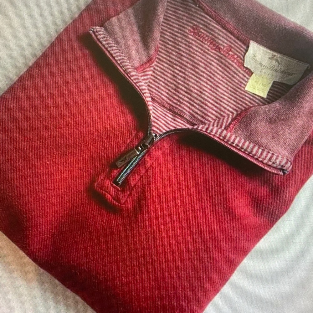 Tommy Bahama Crimson Zip-Up Sweater